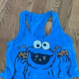Cookie Monster Crop Racerback